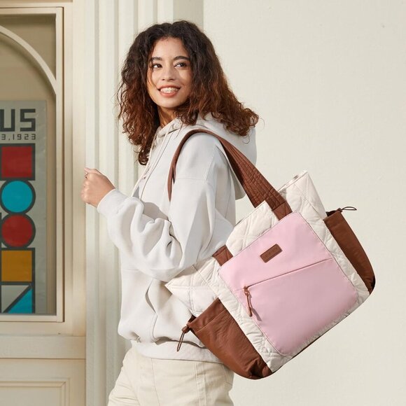 Fashion Meets Function: Quilted Tote Bag with Luggage Strap for Women on-the-Go - Picture 2 of 2